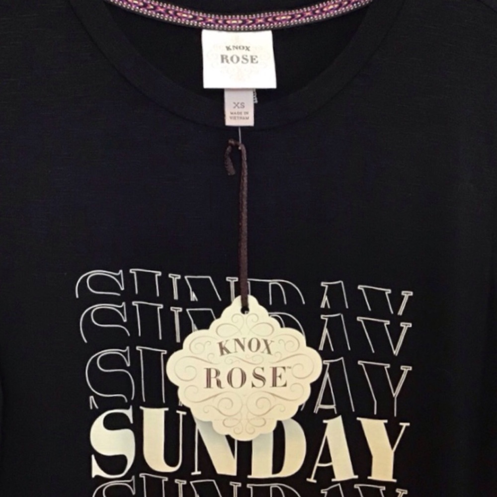 Knox Rose “Echoing “Sunday” Graphic Tee (NWT) (Size: XS) - Picture 5 of 7
